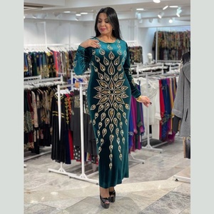 नोटेबिलिटी वेवेट उच्च गुणवत्ता वाले गैंडे रूबे जातीय स्लिम मोर पोशाक अबाया - Product Image 2