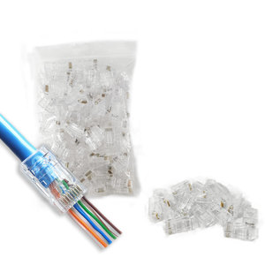 Connettori <span class=keywords><strong>Ethernet</strong></span> RJ45 Cat6 UTP 8P8C, Presa a 8 Pin per Cavo di Rete, Plug Modulare RJ45 Pass-Through Cat 6 - Product Image 1