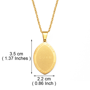 महिला #570562 के लिए 3.5 सेमी गुयम ध्वज पेलेंट नेकलेस स्टेनलेस स्टील गहने - Product Image 3