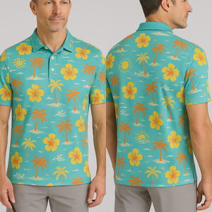 Camisetas de Golf Personalizadas al por Mayor con Logotipo 2025, de Spandex y Poliéster para Hombre, de Manga Corta, Estampadas para Verano - Product Image 5