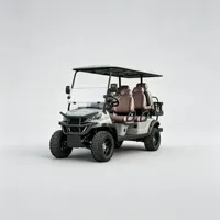 Voiturette de golf électrique 6 places, couleur personnalisée, sièges surélevés, tout-terrain, batterie au lithium, pour les centres de villégiature et les visites touristiques