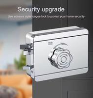 TYSH Matter Tuya Smart Rim Lock met gezichtsherkenning camera, palmveen biometrische scanner voor poortdeur, elektronisch digitaal WiFi beveiligingslot