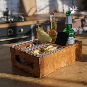 Classic Style Couch Snack Holder Couch coaster Couch Buddy Organizer Buddy Bamboo Cup Holder <b>Tray</b> for Houseware - Product Image 3