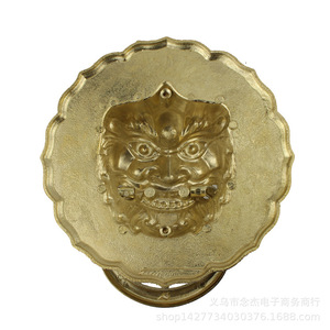 Chinese Style <b>Copper</b> Lion Head Door <b>Handle</b> 18.5x20cm Antique Finish For Villa Door - Product Image 3