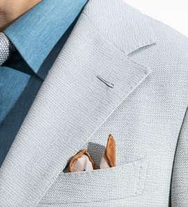 Traje de Negocios de Primavera/Verano 2026, Chaqueta Gris Claro con Solapa de <span class=keywords><strong>Ojal</strong></span> Hecha <span class=keywords><strong>a</strong></span> <span class=keywords><strong>Mano</strong></span>, Bolsillos con Parches, Talla Grande, 100% Lana - Product Image 4