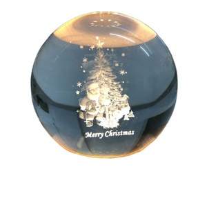 Bola de cristal transparente de <span class=keywords><strong>Feliz</strong></span> <span class=keywords><strong>Navidad</strong></span>, cristal K9 de 80mm, personalización promocional - Product Image 1