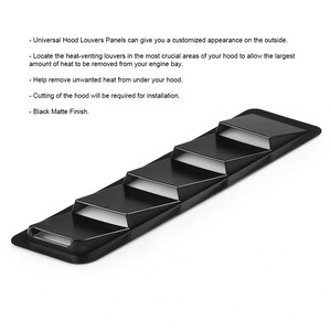 Panneau de refroidissement de l'air, 1 paire, pour capot universel, 17x5 pouces, ABS noir - Product Image 3
