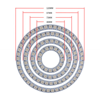 Lampu Cincin LED RGB WS2812 5V, Lampu Cincin Mata Malaikat LED RGB Pintar WS2812B 5V, Lampu Lingkaran Warna-Warni yang Dapat Diatur untuk Dekorasi Mobil