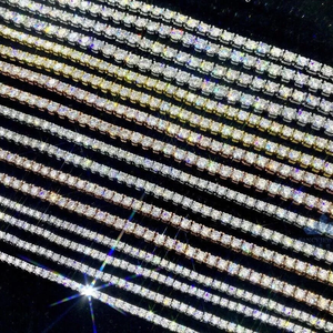 سلسلة تنس رائعة vvvs D Moissanite الهيب هوب فضي 3 من الذهب والمجوهرات البيضاء - Product Image 1
