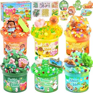 Kit de slime Capybara avec slime Bingsu transparent Cloud Butter, breloques, additifs, cartes cadeaux, cadeaux de fête, vente en gros, OEM, ODM, fourniture d'usine - Product Image 1