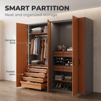 Armoire en cuir de qualité supérieure, finition cuir, écologique, silencieuse, meubles de rangement pour chambre à coucher