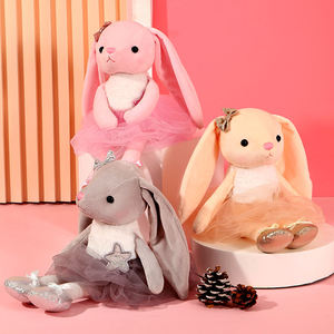 Boneka Kelinci Miffie Lucu Murah, Mainan Plush Telinga Panjang Bergaris, Bantal Boneka Kelinci untuk Anak, Hadiah Ulang Tahun yang Menenangkan, 100% Poliester 21cm/39cm PP - Product Image 3