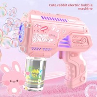 Pistolet à bulles électrique LED, lanceur de bulles automatique, machine à bulles électrique portative, jouet à bulles lumineux LED pour le plaisir estival en plein air