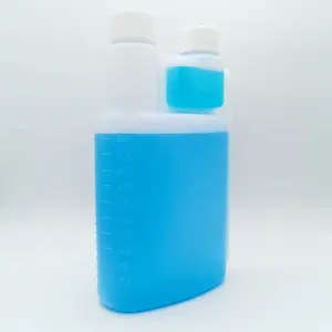 Botol Pencampur Bahan Bakar Plastik, Botol Dispenser Ruang Ganda Plastik 600Ml 20Oz dengan Ruang Dosis