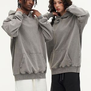 100% хлопковая винтажная толстовка с капюшоном 350GSM на заказ - Product Image 1