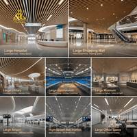 Perfil de Techo Ranurado de Aluminio Inteligente con Diseño de Madera Curvada y Extensible Personalizado para Oficinas Comerciales/Centros Comerciales/Hoteles
