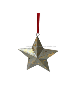 HIGH QUALITY METAL GOLD and SILVER CUSTOM TREE DECORATION <b>STAR</b> CHRISTMAS INDOOR DECORATION <b>HANGING</b> ORNAMENT - Product Image 2