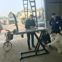 Chariot électrique mini-benne Risenmega 300-500KG, chariot électrique pliable 1,1M en stock, plateforme élévatrice avec certification CE