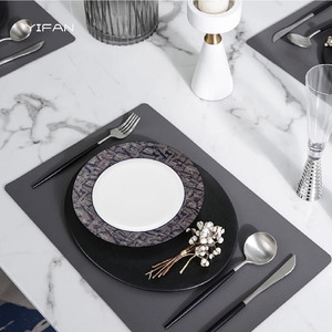 Charger Plates Wedding Decoration <b>Black</b> Decorative Dishes Ceramic Factory with Coffee Cup Saucer Luxury Dinnerware <b>Set</b> - Product Image 1