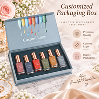 Boîte cadeau magnétique gris-bleu avec logo personnalisé, insert sur mesure, boîte rigide pour vernis à ongles, emballage pour coffret de vernis à ongles, boîte cadeau magnétique