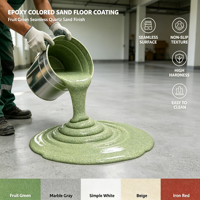 Revêtement de sol en époxy auto-nivelant multicolore avec sable coloré, revêtement de surface en béton dur sans joint et antidérapant