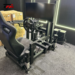 Simulateur profil aluminium volant personnalisé Cockpit simulateur de jeu de conduite superbe Cockpit avec vraie chaise course - Product Image 4