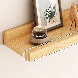 Small <b>Modern</b> Solid Wood Wall-mounted <b>Shelves</b> Living Room Furniture with Vertical Boards Hanging Racks and Bookshelves - Product Image 1