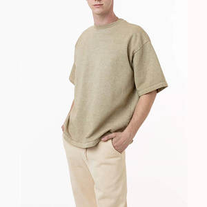 Camisetas de Moda Personalizadas con Cuello Redondo, de Gran Peso, Estilo Oversize y Corte Cuadrado, 100% Algodón, Lisas y sin Estampado - Product Image 3