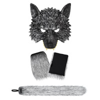 Ensemble de costume de dragon RP amélioré, motif loup, gants et queue d'Halloween, accessoires de cosplay pour fêtes et rassemblements, approvisionnement transfrontalier