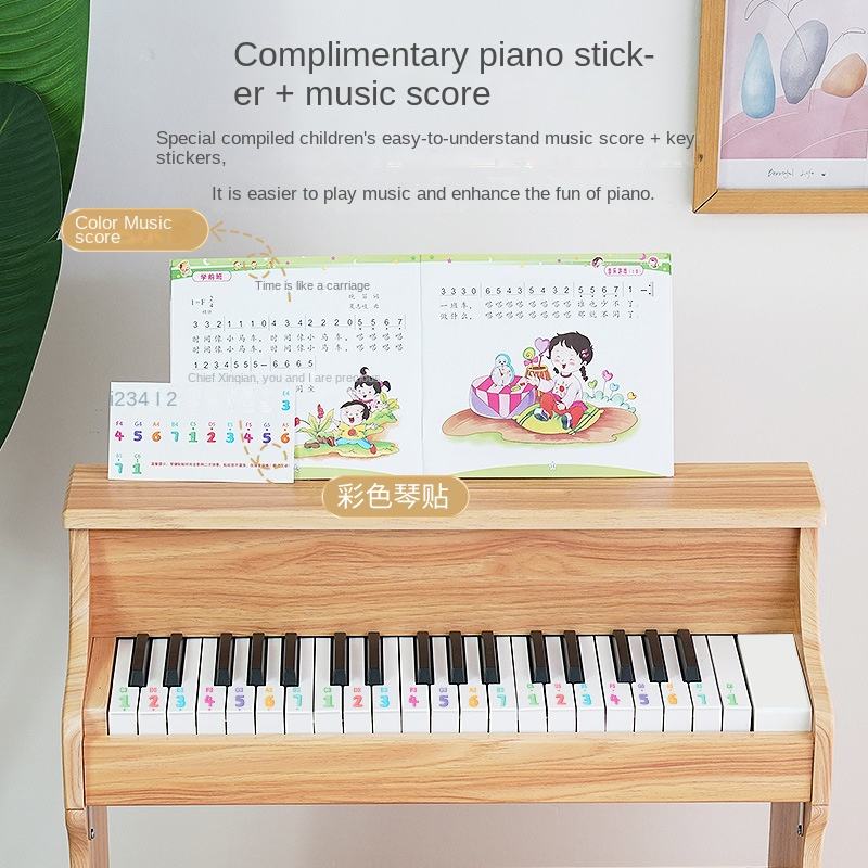 Sheet Music Wooden Baby Piano Toy 25 Keys Wooden Piano Toy For