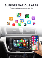 Adaptador Inalámbrico CarPlay para iPhone y Android 2025, Bluetooth 4.1, Diseño Portátil USB, Certificado CE/FCC, Aplicación Mirror, Netflix, YouTube