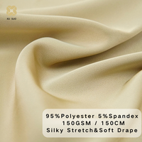 Fournisseur de choix Tissu tissé 95% Polyester 5% Spandex, imitation acétate, texture mate, confortable pour robes, chemisiers, costumes, abayas