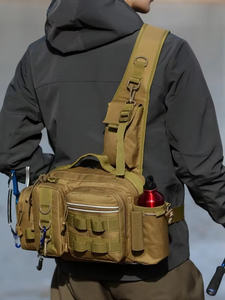 Mochila táctica de nailon para aparejos de pesca para hombre, bolso de hombro con eslinga para pesca con mosca, almacenamiento de equipo y soporte para caña - Product Image 2