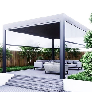 Pérgola Eléctrica Impermeable Ecológica de Aluminio, Gazebo Moderno con Techo de Láminas Ajustables <span class=keywords><strong>para</strong></span> Balcón, Uso en Exteriores, Personalizable - Product Image 5
