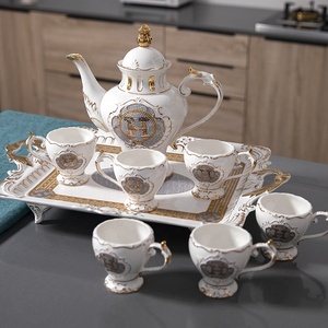 ชุดน้ำชาเซรามิควินเทจลายเพ้นท์มือสไตล์สร้างสรรค์ พร้อมกาน้ำชา ราคาโปรโมชั่นสุดคุ้ม สไตล์ยุโรป - Product Image 1