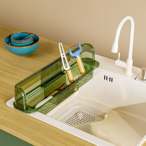 ชั้นวางของในครัวกันน้ำ กันน้ำกระเซ็น อุปกรณ์จัดเก็บผักในอ่างล้างจาน รูปทรงสี่เหลี่ยมผืนผ้า A605 - Product Image 4
