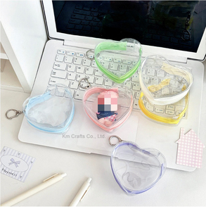 Pochette transparente pour bibelots, porte-clés en PVC, mini pochette étanche à fermeture éclair, boîte à monnaie, sac de rangement pour figurines en peluche, pendentif breloque - Product Image 4