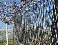 Malla de seguridad de alambre plano con púas soldadas tipo concertina, de acero al carbono tratado térmicamente, ecológica para exteriores