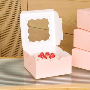 Cajas para Pasteles Pequeños Rosas con Ventana, Mini Tartas para Postres, Fresas, Chocolates, Cupcakes - Product Image 1
