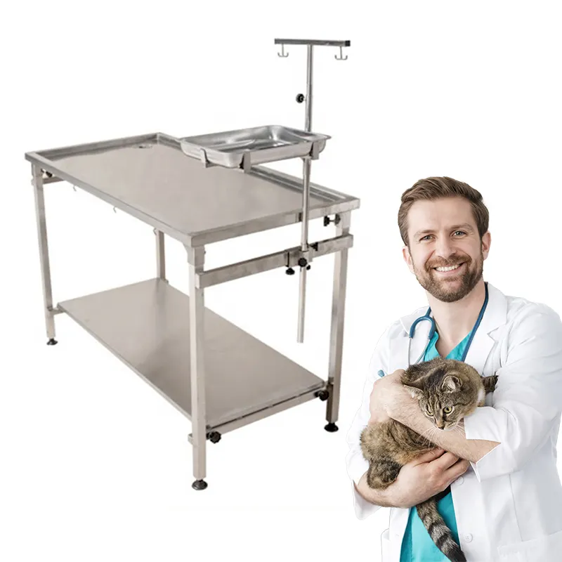 Mesa de exame veterinário para animal de estimação, mesa portátil resistente de animal pequeno para clínica de animais de estimação