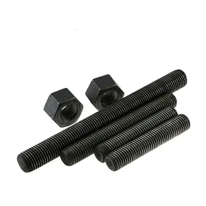 M12 3/4 Xylan Black Plain Oiled Welding Screw B7 L7 Stud Bolt 2 Heavy Nut