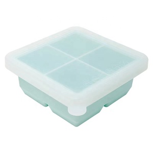 Moule à glaçons en silicone à 4 cavités avec couvercle, grande taille, en forme de tasse, pour crème glacée - Product Image 1