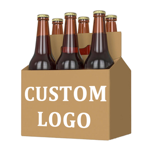 Custom Flexographic Printing Recyclable Paperboard Beverage Packaging <b>Box</b> 6 Pack Beer Bottle Carrier Wholesale Eco Friendly Tote - Product Image 1
