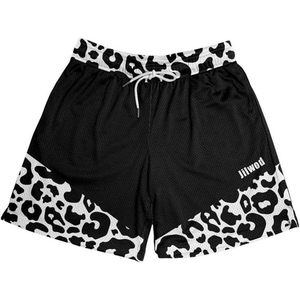 Custom Men's <b>Black</b> White Cow Print Mesh Athletic Shorts Quick Dry Breathable Workout Running Gym Shorts - Product Image 1