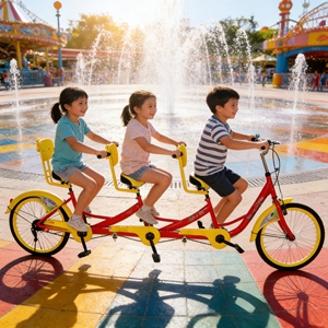 Quadricycle <span class=keywords><strong>à</strong></span> quatre places, léger, stable et durable, idéal pour les activités familiales au parc, les sorties <span class=keywords><strong>en</strong></span> plein air et les balades <span class=keywords><strong>à</strong></span> <span class=keywords><strong>vélo</strong></span>. - Product Image 1