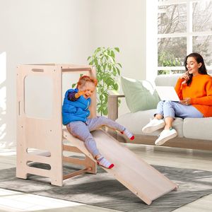 Tabouret d'apprentissage en bois pour enfants avec planche à dessin <span class=keywords><strong>tour</strong></span> de support de cuisine pour tout-petits chaises pour enfants - Product Image 4