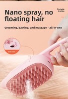 Peigne de massage pour animaux de compagnie portable 3-en-1 en TPR |   Brosse à vapeur automatique pour toilettage et élimination des poils |   Brosse à eau électrique rechargeable pour chat et chien