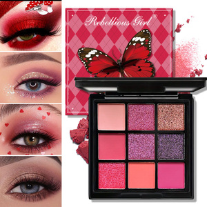 Custom Private Label 9 Color Matte and Shimmer Eyeshadow Makeup Palette Long Lasting <strong>Eye</strong> <strong>Shadow</strong> - Product Image 4