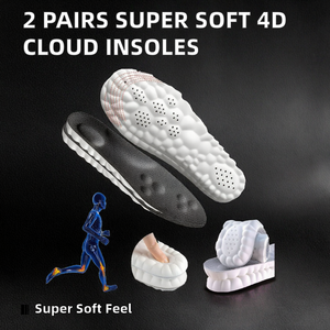 2 Pares de Plantillas de Espuma Viscoelástica en Forma de U con Tecnología 4D Cloud, Súper Suaves y Cómodas, Ajuste Perfecto (Negro, Hombre 8-11.5), Flexibles - Product Image 2