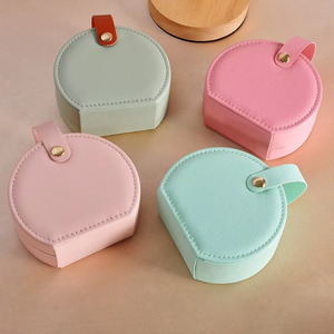 High Quality Luxurious Custom PU Leather Mini Portable Jewelry Box Carton Earrings Necklaces Rings Travel Storage Gift Organizer - Product Image 5